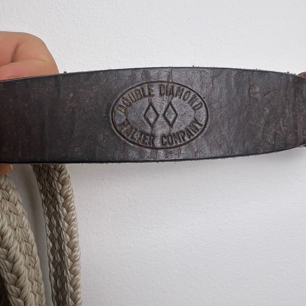 Unbranded Leather Headstall Double Diamond 7ft Reins Zebra Concho Brown Good - Picture 6 of 11